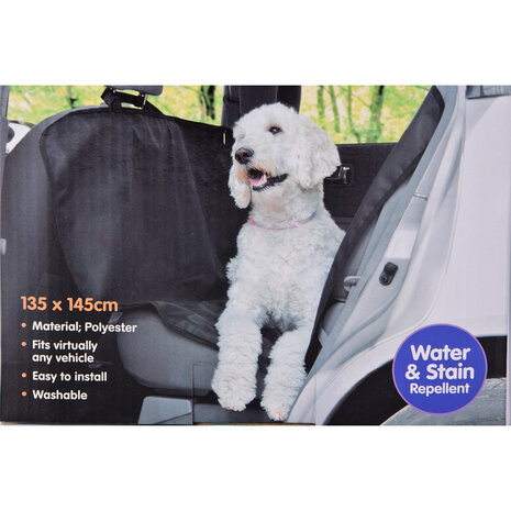 Discountershop Comfortabele Hondendeken voor Auto en Thuisgebruik - Waterdicht - Polyester - Zwart - 145x135cm