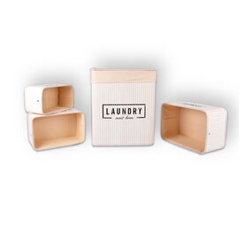 Discountershop Laundry basket | Set | 37 liters | Bamboo laundry basket | White | Storage basket | 14 cm*12 cm*24 cm | Laundry box | Ideal for laundry and toy storage Discountershop Laundry basket | Set | 37 liters | Bamboo laundry basket | White | Storage basket | 14 cm*12 cm*24 cm | Laundry box | Ideal for laundry and toy storage