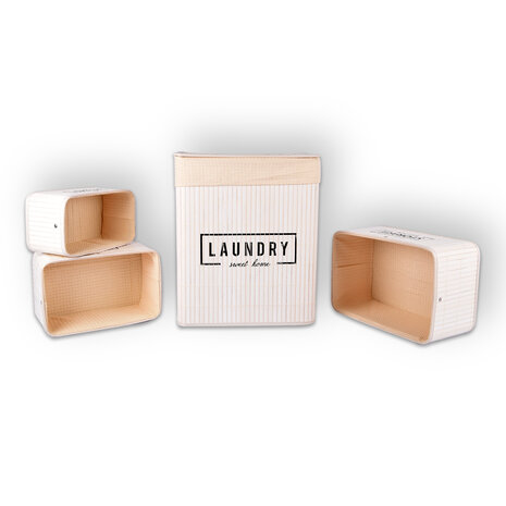 Discountershop Wasmand | Set | 37Liter | Bamboe wasmand | Wit | Opbergmand | 14 cm*12 cm*24 cm | Wasbox | Ideaal voor Wassen, en Speelgoedopslag Discountershop Wasmand | Set | 37Liter | Bamboe wasmand | Wit | Opbergmand | 14 cm*12 cm*24 cm | Wasbox | Ideaal voor Wassen, en Speelgoedopslag