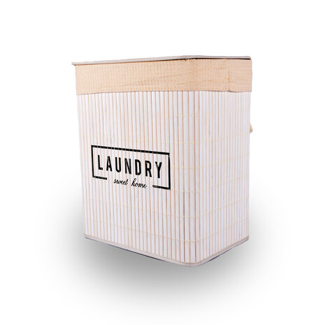Discountershop Laundry basket | Set | 37 liters | Bamboo laundry basket | White | Storage basket | 14 cm*12 cm*24 cm | Laundry box | Ideal for laundry and toy storage Discountershop Laundry basket | Set | 37 liters | Bamboo laundry basket | White | Storage basket | 14 cm*12 cm*24 cm | Laundry box | Ideal for laundry and toy storage
