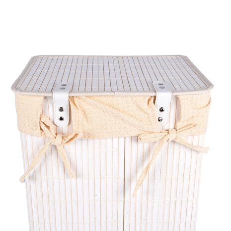 Discountershop Wasmand | Set | 37Liter | Bamboe wasmand | Wit | Opbergmand | 14 cm*12 cm*24 cm | Wasbox | Ideaal voor Wassen, en Speelgoedopslag Discountershop Wasmand | Set | 37Liter | Bamboe wasmand | Wit | Opbergmand | 14 cm*12 cm*24 cm | Wasbox | Ideaal voor Wassen, en Speelgoedopslag