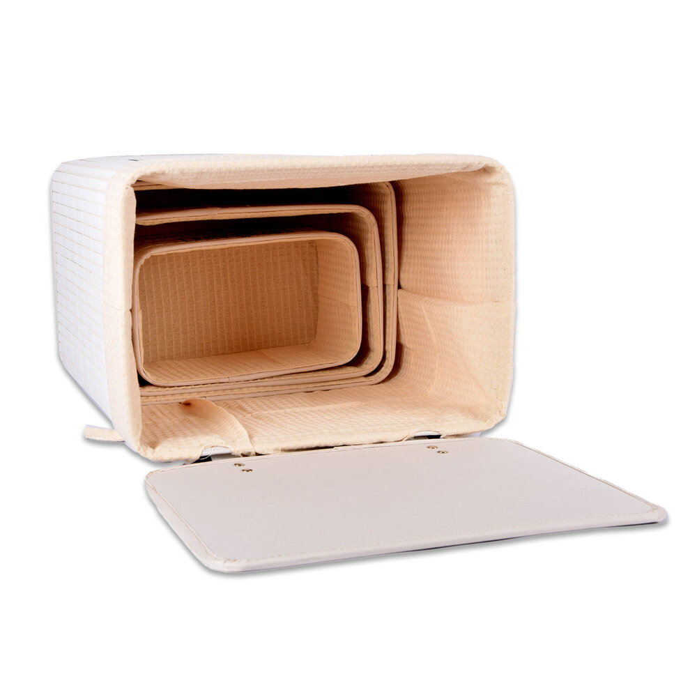 Discountershop Wasmand | Set | 37Liter | Bamboe wasmand | Wit | Opbergmand | 14 cm*12 cm*24 cm | Wasbox | Ideaal voor Wassen, en Speelgoedopslag Discountershop Wasmand | Set | 37Liter | Bamboe wasmand | Wit | Opbergmand | 14 cm*12 cm*24 cm | Wasbox | Ideaal voor Wassen, en Speelgoedopslag