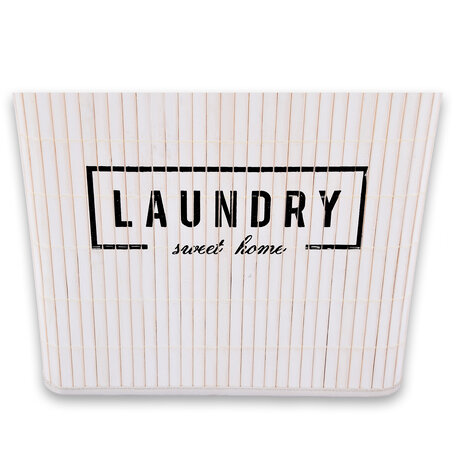Discountershop Laundry basket | Set | 37 liters | Bamboo laundry basket | White | Storage basket | 14 cm*12 cm*24 cm | Laundry box | Ideal for laundry and toy storage Discountershop Laundry basket | Set | 37 liters | Bamboo laundry basket | White | Storage basket | 14 cm*12 cm*24 cm | Laundry box | Ideal for laundry and toy storage