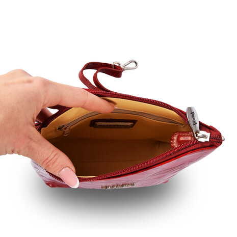 Merkloos Crossbody tas | Exclusieve Bloemen | Rood Leer | Leren Crossbody Tas | Damestassen | Perfect Kerst- en Sintcadeau voor Dames Merkloos Crossbody tas | Exclusieve Bloemen | Rood Leer | Leren Crossbody Tas | Damestassen | Perfect Kerst- en Sintcadeau voor Dames