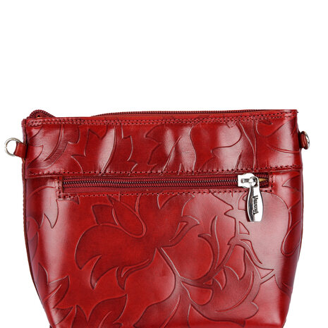Merkloos Crossbody tas | Exclusieve Bloemen | Rood Leer | Leren Crossbody Tas | Damestassen | Perfect Kerst- en Sintcadeau voor Dames Merkloos Crossbody tas | Exclusieve Bloemen | Rood Leer | Leren Crossbody Tas | Damestassen | Perfect Kerst- en Sintcadeau voor Dames