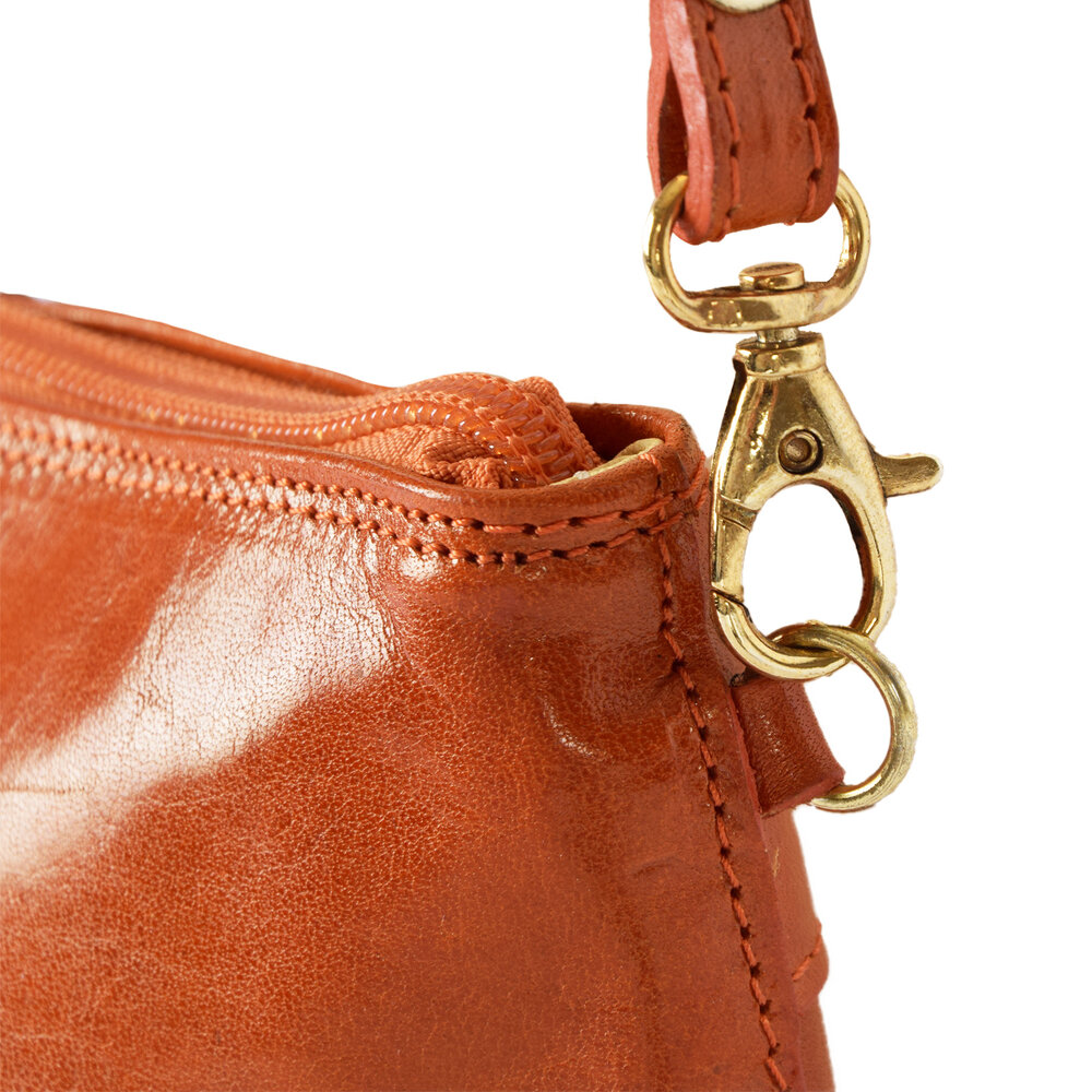 Merkloos Crossbody bag | Orange Leather | Shoulder bag | Ideal for King's Day Celebrations | Women's handbag