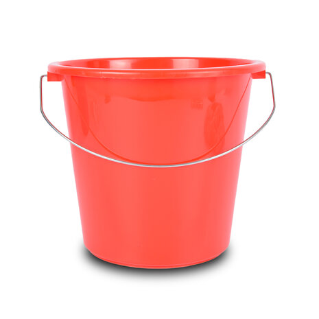 Discountershop Handige Bouwemmer Rood 5L Kunststof 20x23 cm met IJzeren Handgreep - Voor Thuis en Tuin Discountershop Handige Bouwemmer Rood 5L Kunststof 20x23 cm met IJzeren Handgreep - Voor Thuis en Tuin