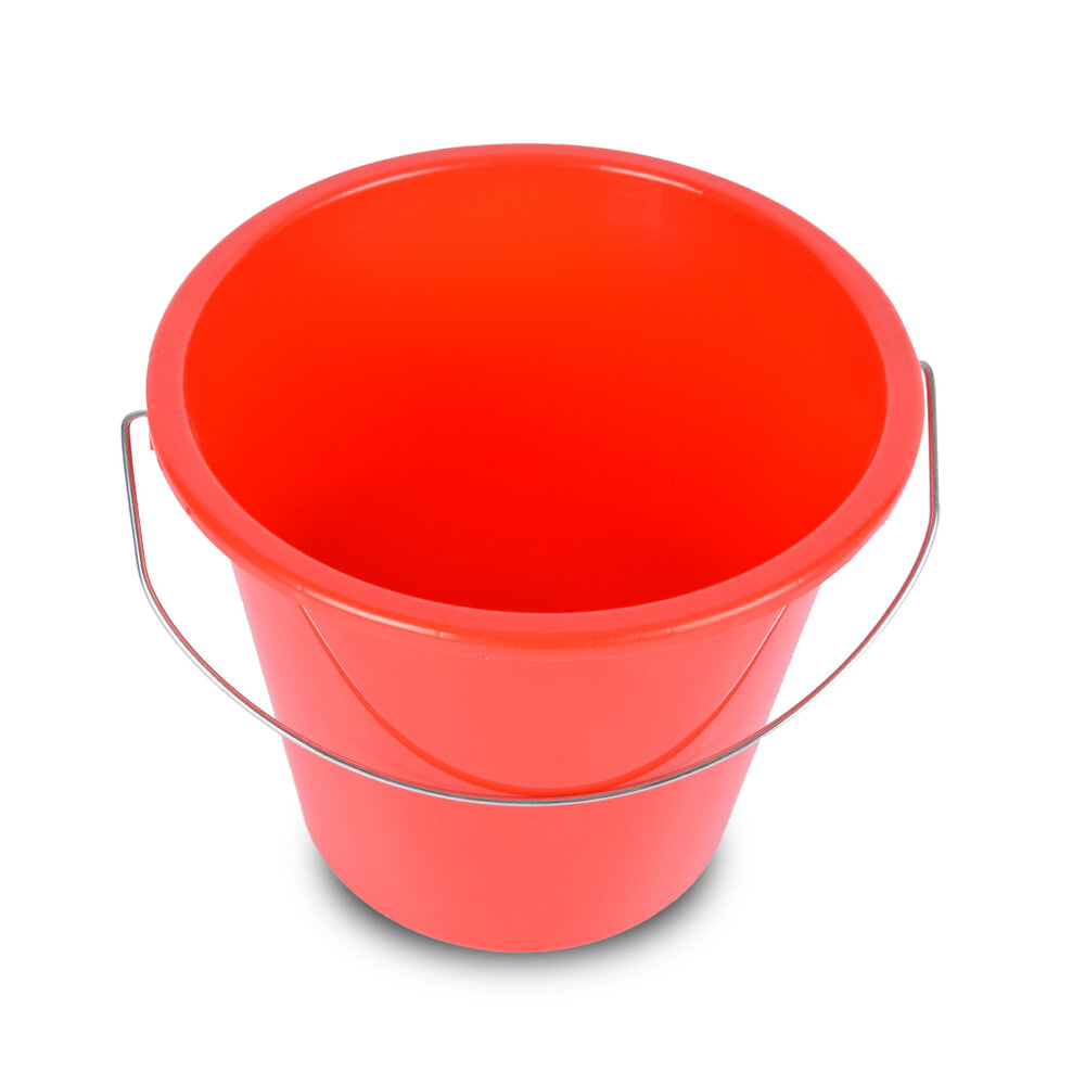 Discountershop Handige Bouwemmer Rood 5L Kunststof 20x23 cm met IJzeren Handgreep - Voor Thuis en Tuin Discountershop Handige Bouwemmer Rood 5L Kunststof 20x23 cm met IJzeren Handgreep - Voor Thuis en Tuin