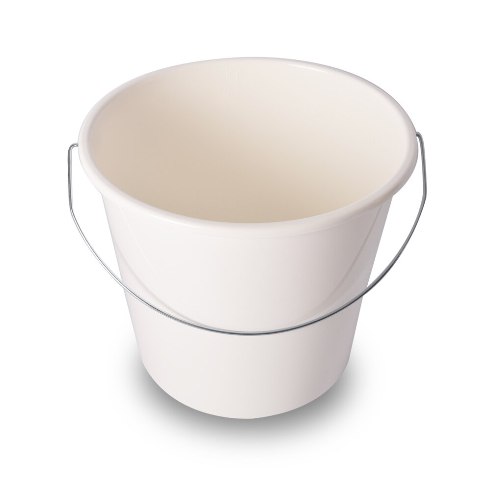 Discountershop Stevige Witte Kunststof Emmer 10 Liter - Voor Huishoudelijk Gebruik, Tuin & Bouw - Met Sterke IJzeren Handgreep - 24.50cmx28 cm Discountershop Stevige Witte Kunststof Emmer 10 Liter - Voor Huishoudelijk Gebruik, Tuin & Bouw - Met Sterke IJzeren Handgreep - 24.50cmx28 cm