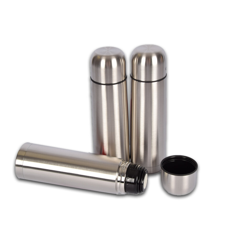 Discountershop Set of 3 Stainless Steel Thermos Flasks 750 ml - Double-walled Insulation Bottles with Lid - Thermos for Outdoor Activities Discountershop Set of 3 Stainless Steel Thermos Flasks 750 ml - Double-walled Insulation Bottles with Lid - Thermos for Outdoor Activities