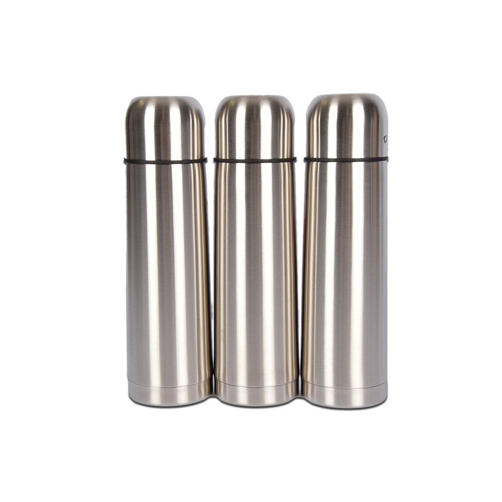 Discountershop Set of 3 Stainless Steel Thermos Flasks 750 ml - Double-walled Insulation Bottles with Lid - Thermos for Outdoor Activities Discountershop Set of 3 Stainless Steel Thermos Flasks 750 ml - Double-walled Insulation Bottles with Lid - Thermos for Outdoor Activities