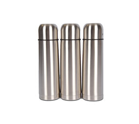 Discountershop Set van 3 RVS Thermosflessen 750 ml - Dubbelwandige Isolatieflessen met Deksel - Thermoskan voor Outdoor Activiteiten Discountershop Set van 3 RVS Thermosflessen 750 ml - Dubbelwandige Isolatieflessen met Deksel - Thermoskan voor Outdoor Activiteiten