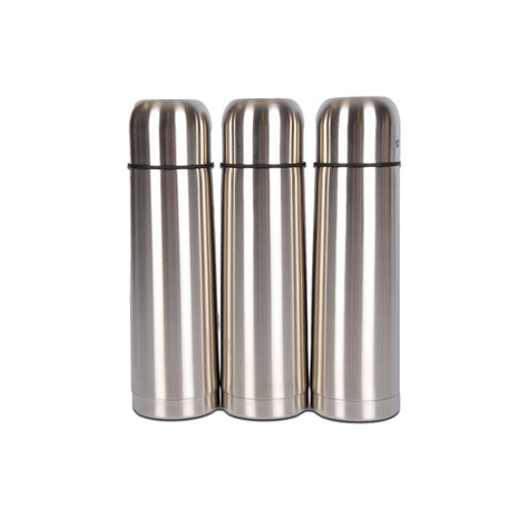 Discountershop Set of 3 Stainless Steel Thermos Flasks 750 ml - Double-walled Insulation Bottles with Lid - Thermos for Outdoor Activities Discountershop Set of 3 Stainless Steel Thermos Flasks 750 ml - Double-walled Insulation Bottles with Lid - Thermos for Outdoor Activities