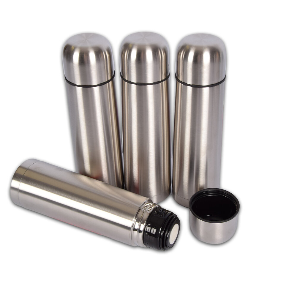 Discountershop Indispensable Thermos Bottle Set - 4x 750 ml - Enjoy Hot Drinks While Camping or Trekking - 28.50cmx8cm Discountershop Indispensable Thermos Bottle Set - 4x 750 ml - Enjoy Hot Drinks While Camping or Trekking - 28.50cmx8cm