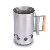 Discountershop Charcoal starter for BBQ | Refillable | Metal and Wood | Silver | 874gm | 16.7cm x 27.5cm Discountershop Charcoal starter for BBQ | Refillable | Metal and Wood | Silver | 874gm | 16.7cm x 27.5cm