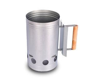Discountershop Charcoal starter for BBQ | Refillable | Metal and Wood | Silver | 874gm | 16.7cm x 27.5cm Discountershop Charcoal starter for BBQ | Refillable | Metal and Wood | Silver | 874gm | 16.7cm x 27.5cm