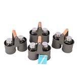 Discountershop Take your Cooking to the Next Level with an Elegant Dark Gray Salt and Pepper Mill Set with 4 Holders and 8 Spreaders Discountershop Take your Cooking to the Next Level with an Elegant Dark Gray Salt and Pepper Mill Set with 4 Holders and 8 Spreaders