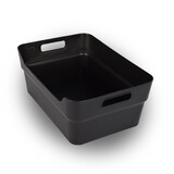 Discountershop Store and Stack: 2 Black Storage Boxes Made of Recycled Plastic - 23.5x14x34cm, Perfectly Stackable Discountershop Store and Stack: 2 Black Storage Boxes Made of Recycled Plastic - 23.5x14x34cm, Perfectly Stackable