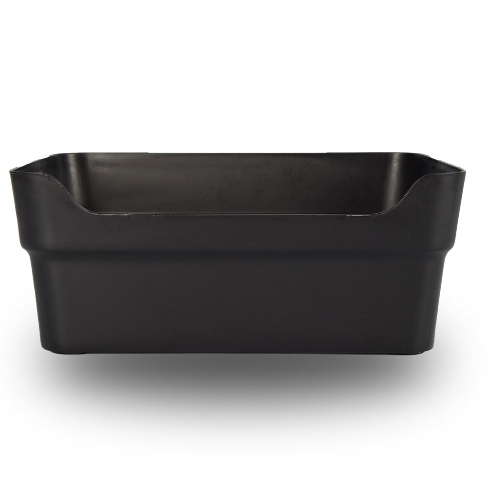 Discountershop Store and Stack: 2 Black Storage Boxes Made of Recycled Plastic - 23.5x14x34cm, Perfectly Stackable Discountershop Store and Stack: 2 Black Storage Boxes Made of Recycled Plastic - 23.5x14x34cm, Perfectly Stackable