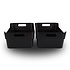 2x Space Saving Black Stackable Storage Boxes - 23.5x14x34cm - Ideal Home & Garden