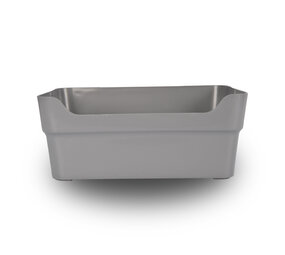 Discountershop Spacious Gray Storage Box - Plastic, Stackable - Rectangle - 23.5x14x34 cm - Without Lid Discountershop Spacious Gray Storage Box - Plastic, Stackable - Rectangle - 23.5x14x34 cm - Without Lid