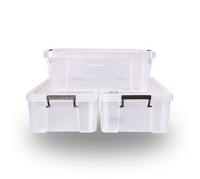Merkloos Praktische Transparante Opbergbox - 28x31x42 cm - 15 Liter - Stapelbaar voor Speelgoed, Kleding & Gereedschap | Set Van 3 Stuks Merkloos Praktische Transparante Opbergbox - 28x31x42 cm - 15 Liter - Stapelbaar voor Speelgoed, Kleding & Gereedschap | Set Van 3 Stuks