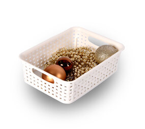 Discountershop Plastic White Storage Basket without Lid (1.65L) - Stackable - 25x14.5x6 cm - Ideal for Toys, Clothes & More! Discountershop Plastic White Storage Basket without Lid (1.65L) - Stackable - 25x14.5x6 cm - Ideal for Toys, Clothes & More!