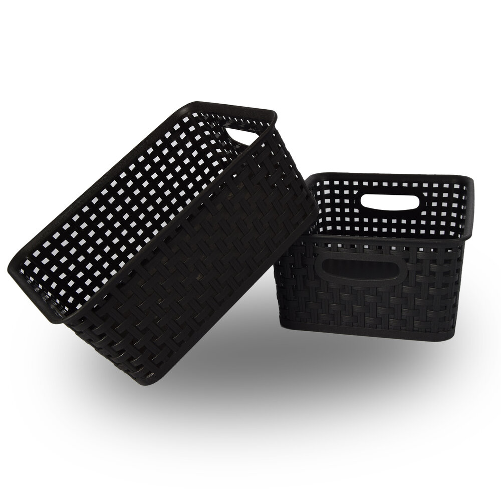 Discountershop Practical Storage Baskets Set 2 Pieces - Perfect for Toys, Clothing & Kitchen Utensils - 20x11x25 cm
