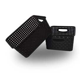 Discountershop Practical Storage Baskets Set 2 Pieces - Perfect for Toys, Clothing & Kitchen Utensils - 20x11x25 cm Discountershop Practical Storage Baskets Set 2 Pieces - Perfect for Toys, Clothing & Kitchen Utensils - 20x11x25 cm