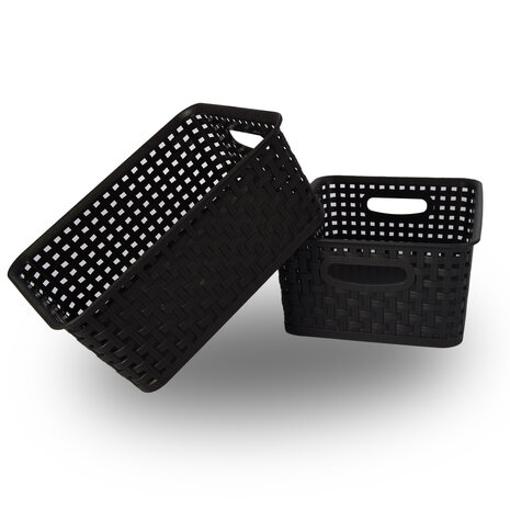 Discountershop Practical Storage Baskets Set 2 Pieces - Perfect for Toys, Clothing & Kitchen Utensils - 20x11x25 cm