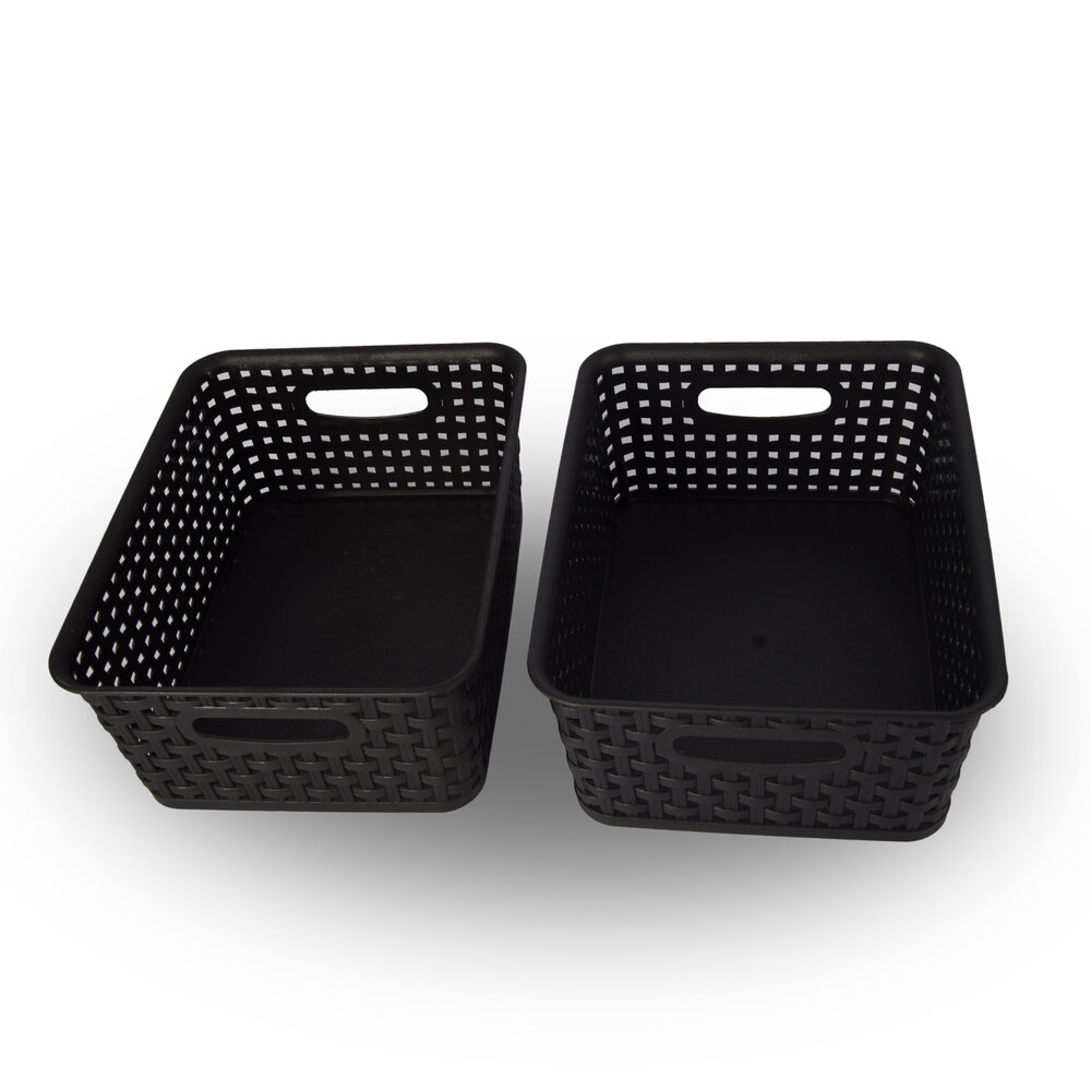 Discountershop Practical Storage Baskets Set 2 Pieces - Perfect for Toys, Clothing & Kitchen Utensils - 20x11x25 cm