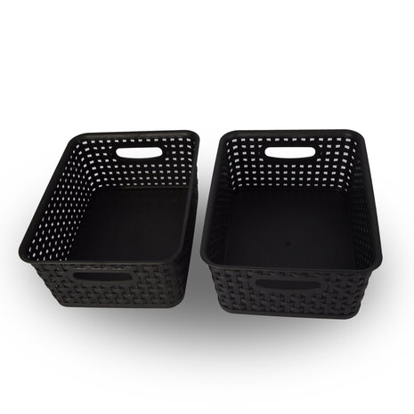 Discountershop Practical Storage Baskets Set 2 Pieces - Perfect for Toys, Clothing & Kitchen Utensils - 20x11x25 cm