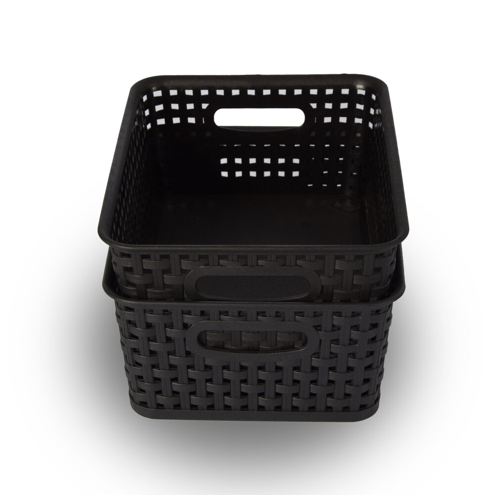 Discountershop Practical Storage Baskets Set 2 Pieces - Perfect for Toys, Clothing & Kitchen Utensils - 20x11x25 cm