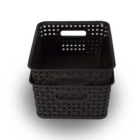 Discountershop Practical Storage Baskets Set 2 Pieces - Perfect for Toys, Clothing & Kitchen Utensils - 20x11x25 cm