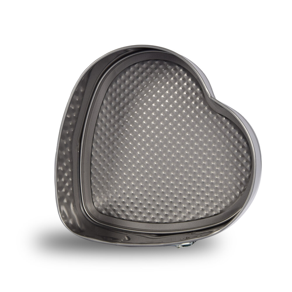 Merkloos Springform Pan | 22cm*8cm*7.5cm | Metal | Heart shaped | Cake Mold | PFAS Free | Silver & Grey | Baking Mold | Cake Decoration