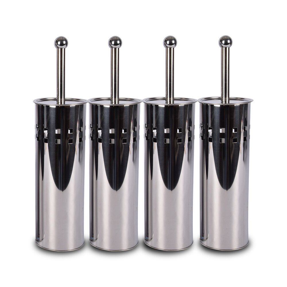 Discountershop Toilet Brush | Set of 4 | WC Brush | 9.5x9.5x38cm | Freestanding Holder | Bathroom Accessories | Cleaning Supplies Discountershop Toilet Brush | Set of 4 | WC Brush | 9.5x9.5x38cm | Freestanding Holder | Bathroom Accessories | Cleaning Supplies