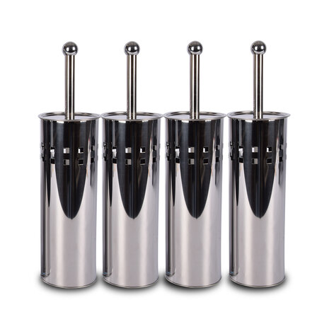 Discountershop Toilet Brush | Set of 4 | WC Brush | 9.5x9.5x38cm | Freestanding Holder | Bathroom Accessories | Cleaning Supplies Discountershop Toilet Brush | Set of 4 | WC Brush | 9.5x9.5x38cm | Freestanding Holder | Bathroom Accessories | Cleaning Supplies