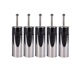 Discountershop Toiletborstel | Set van 5 | WC borstel | 9.5x9.5x38cm | RVS | Badkameraccessoires | Schoonmaakartikelen Discountershop Toiletborstel | Set van 5 | WC borstel | 9.5x9.5x38cm | RVS | Badkameraccessoires | Schoonmaakartikelen