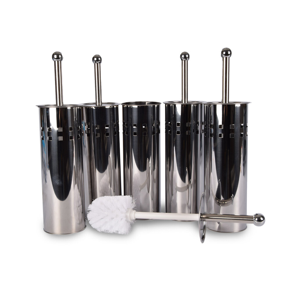 Discountershop Toiletborstel | Set van 5 | WC borstel | 9.5x9.5x38cm | RVS | Badkameraccessoires | Schoonmaakartikelen Discountershop Toiletborstel | Set van 5 | WC borstel | 9.5x9.5x38cm | RVS | Badkameraccessoires | Schoonmaakartikelen