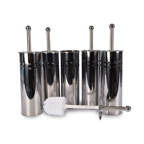 Discountershop Toiletborstel | Set van 5 | WC borstel | 9.5x9.5x38cm | RVS | Badkameraccessoires | Schoonmaakartikelen Discountershop Toiletborstel | Set van 5 | WC borstel | 9.5x9.5x38cm | RVS | Badkameraccessoires | Schoonmaakartikelen