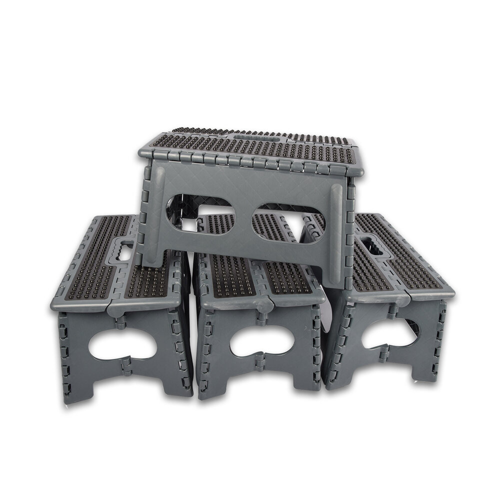 Discountershop Kitchen Stool | Stool | Set of 4 | 22cm*38cm | Grey | Foldable | For Everyday Use Discountershop Kitchen Stool | Stool | Set of 4 | 22cm*38cm | Grey | Foldable | For Everyday Use