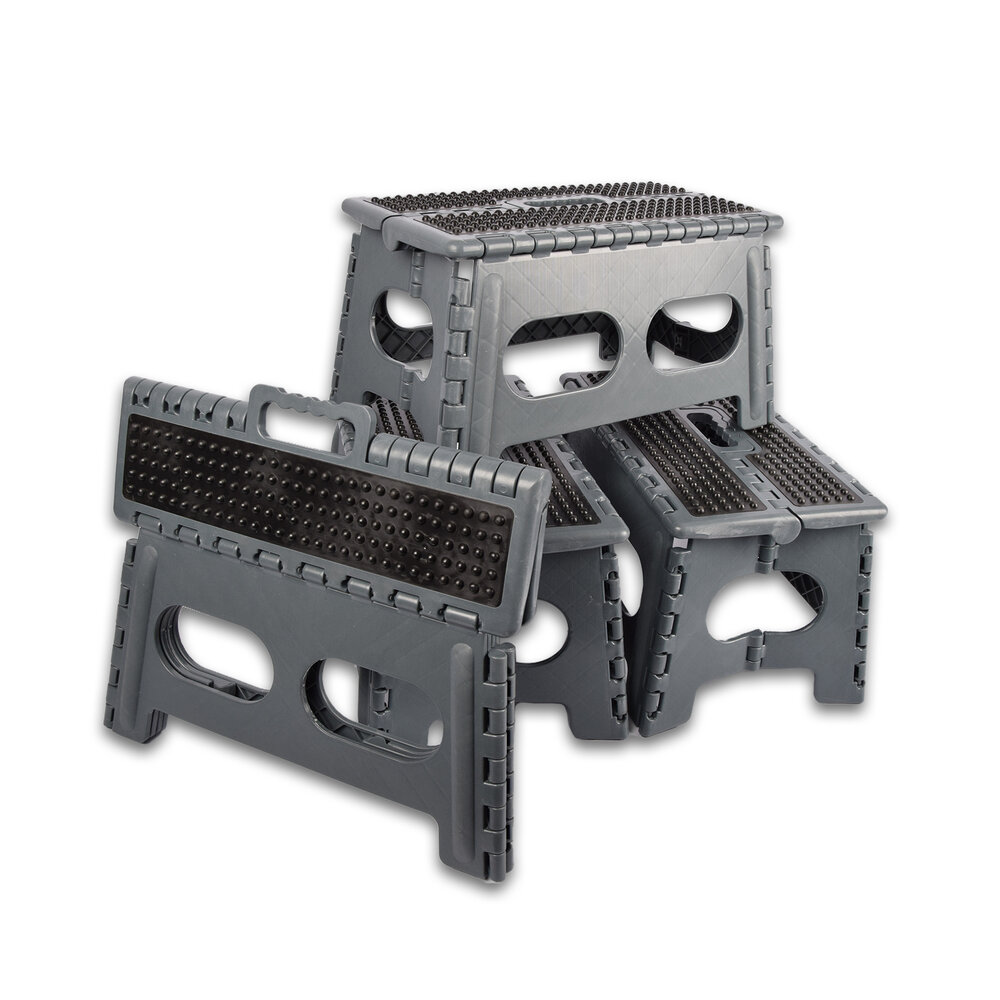 Discountershop Kitchen Stool | Stool | Set of 4 | 22cm*38cm | Grey | Foldable | For Everyday Use Discountershop Kitchen Stool | Stool | Set of 4 | 22cm*38cm | Grey | Foldable | For Everyday Use