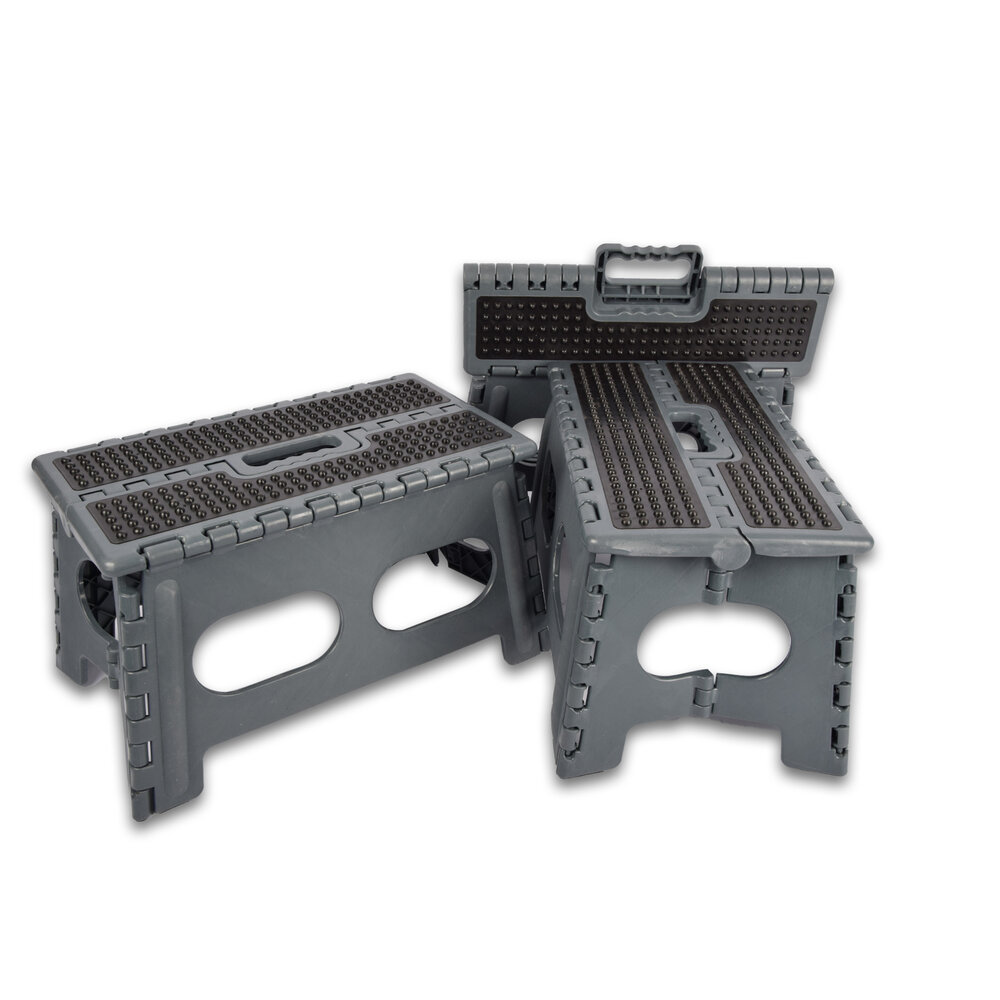 Discountershop Keukenkrukje | Set van 3 | Grijze | Inklapbare | Keukenstoel | 22cm*38cm | Krukje | Ruimtebesparend