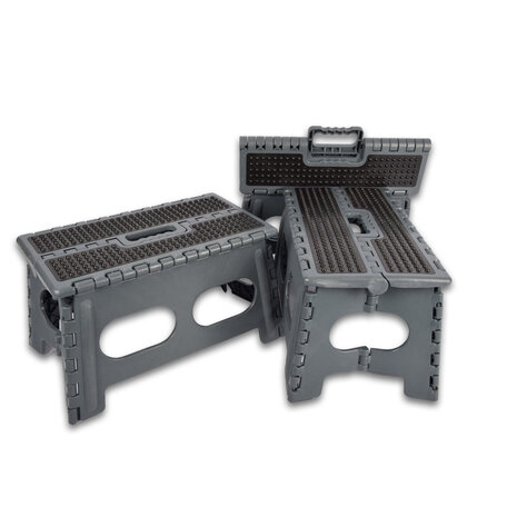 Discountershop Keukenkrukje | Set van 3 | Grijze | Inklapbare | Keukenstoel | 22cm*38cm | Krukje | Ruimtebesparend