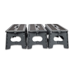 Discountershop Keukenkrukje | Set van 3 | Grijze | Inklapbare | Keukenstoel | 22cm*38cm | Krukje | Ruimtebesparend