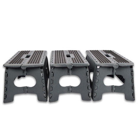 Discountershop Keukenkrukje | Set van 3 | Grijze | Inklapbare | Keukenstoel | 22cm*38cm | Krukje | Ruimtebesparend