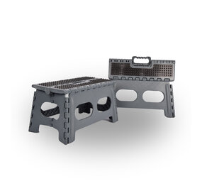 Discountershop Keukenkrukje | Set van 2 | Inklapbare | Grijs | 22cm*38cm | Keukenstoel | Krukje