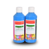 Discountershop Vibrant Blauwe Plakkaatverf Set Van 2 | Maximaal 250 ml Per Set | Voor Volwassenen en Kinderen | Gebruiksklare Artiesten Verf met Waterbasis | Geschikt voor Hout Papier Karton Steen Gips Metaal en Plastic
