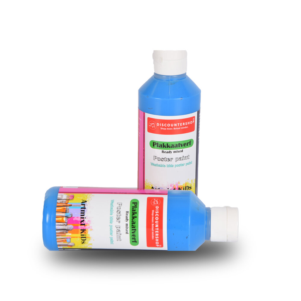 Discountershop Vibrant Blauwe Plakkaatverf Set Van 2 | Maximaal 250 ml Per Set | Voor Volwassenen en Kinderen | Gebruiksklare Artiesten Verf met Waterbasis | Geschikt voor Hout Papier Karton Steen Gips Metaal en Plastic Discountershop Vibrant Blauwe Plakkaatverf Set Van 2 | Maximaal 250 ml Per Set | Voor Volwassenen en Kinderen | Gebruiksklare Artiesten Verf met Waterbasis | Geschikt voor Hout Papier Karton Steen Gips Metaal en Plastic