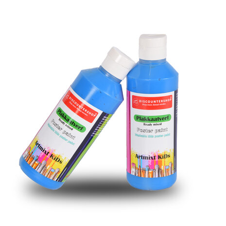 Discountershop Vibrant Blue Poster Paint Set of 2 | Maximum 250 ml Each Set | For Adults and Children | Ready-to-Use Artist Paint with Water Base | Suitable for Wood Paper Cardboard Stone Plaster Metal and Plastic Discountershop Vibrant Blue Poster Paint Set of 2 | Maximum 250 ml Each Set | For Adults and Children | Ready-to-Use Artist Paint with Water Base | Suitable for Wood Paper Cardboard Stone Plaster Metal and Plastic